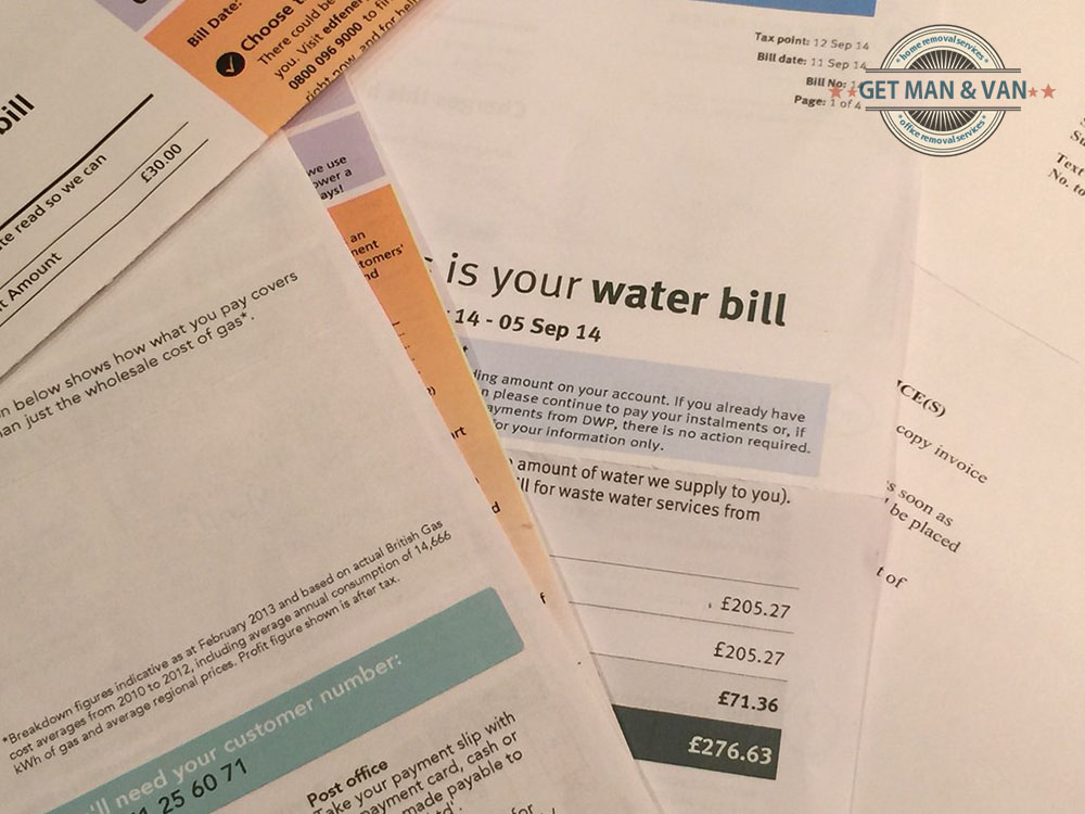 Stack of utility bills